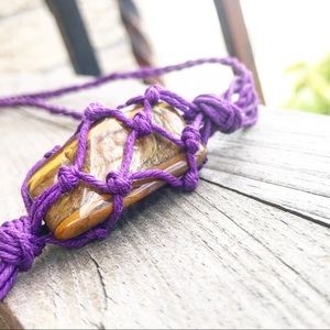 Tigers 🐯 Eye Macrame Necklace